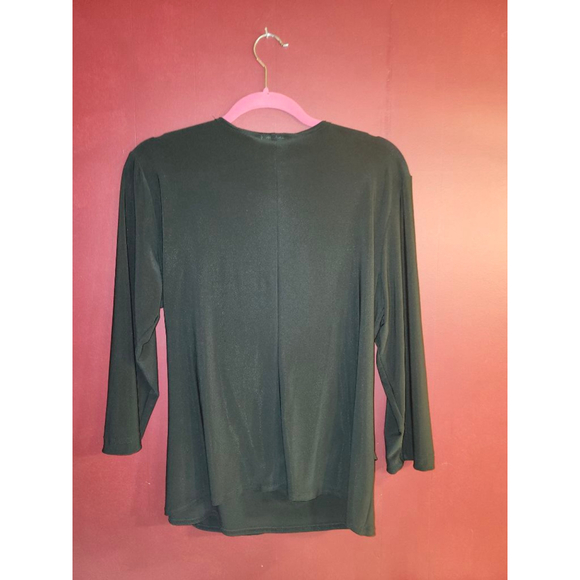 Women's Coldwater Creek Black Wrap Top L - Picture 3 of 3